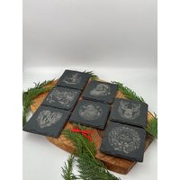 Schieferuntersetzer // Weihnachten Santa Tischschmuck Gäste Schieferuntersetzer // Weihnachten Santa Tischschmuck Gäste von CreatX2023