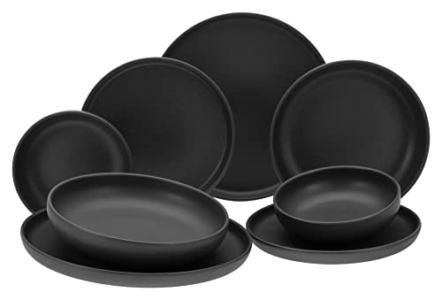 CreaTable, 10524, Serie Uno Black, Geschirrset, Teller Set 8 teilig von Creatable