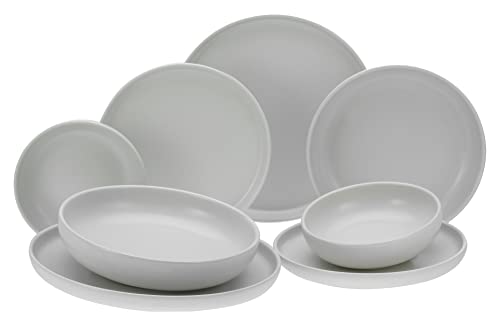 CreaTable, 10873, Serie Uno Offwhite, 8-teiliges Geschirrset, Teller Set aus Steinzeug, spülmaschinen- und mikrowellengeeignet, Made in Portugal von Creatable