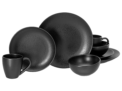 CreaTable, 16816, Serie Magic Black Coupe, 8-teiliges Geschirrset, Kombiservice aus Steinzeug, spülmaschinen- und mikrowellengeeignet, Made in Portugal von Creatable