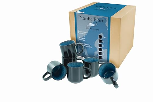CreaTable, 21552, Serie Nordic Fjord, 6-teiliges Geschirrset, Kaffeebecher Set aus Steinzeug, spülmaschinen- und mikrowellengeeignet, Qualitätsproduktion von Creatable