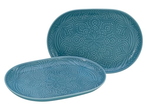 CreaTable, 21625, Serie Orient Mandala, 2-teiliges Geschirrset, Platten Set aus Porzellan, spülmaschinen- und mikrowellengeeignet, Made in Europe von Creatable
