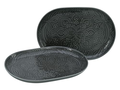 CreaTable, 21628, Serie Orient Mandala, 2-teiliges Geschirrset, Platten Set aus Porzellan, spülmaschinen- und mikrowellengeeignet, Made in Europe von Creatable