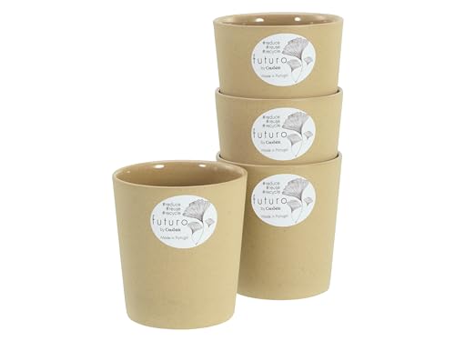 CreaTable, 21656, Serie Futuro, 4-teiliges Geschirrset, Becher Set aus Steinzeug, spülmaschinen- und mikrowellengeeignet, Made in Portugal von Creatable
