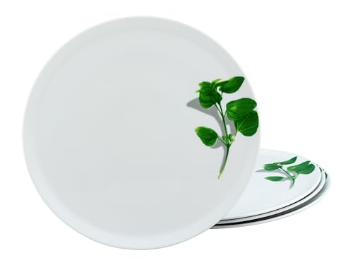 CreaTable, 23435, Serie BASILIKUM, 4-teiliges Geschirrset, Pizzateller aus Porzellan, spülmaschinen- und mikrowellengeeignet, Made in Europe von Creatable
