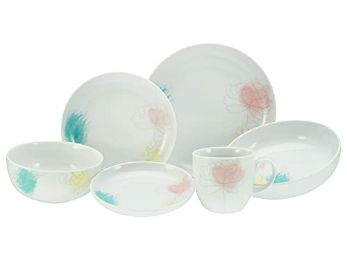 CreaTable, 23604, Serie PASTELL FLOWERS, Geschirrset, Kombiservice 10 teilig, Porzellan von Creatable