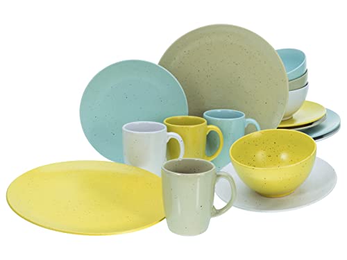 CreaTable, 23843, Serie Jona, 16-teiliges Geschirrset, Kombiservice aus Steingut, spülmaschinen- und mikrowellengeeignet, Qualitätsproduktion von Creatable