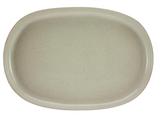 CreaTable, 30006, Serie Uno Sand - Servierplatte oval, 1-teiliges Geschirrset, Servierplatte aus Steinzeug, spülmaschinen- und mikrowellengeeignet, Made in Portugal von Creatable