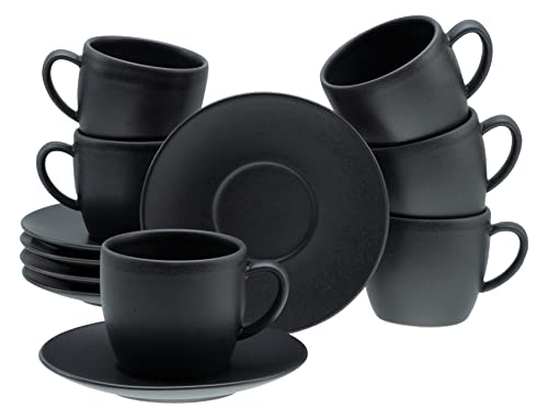 CreaTable, 33043, Serie SOFT TOUCH BLACK, Cappuccinotassen, 12 teilig von Creatable