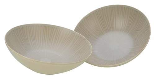 CreaTable, 33046, Serie Vesuvio Sand, 2-teiliges Geschirrset, Salatschüssel Set aus Steinzeug von Creatable