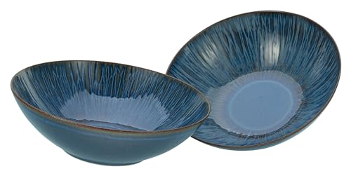 CreaTable, 33084, Serie Sea Breeze Blau, 2-teiliges Geschirrset, Schüssel Set aus Steinzeug von Creatable