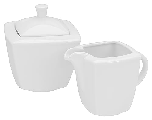 CreaTable, 12330, Serie Victoria weiss, 2-teiliges Geschirrset für 6 Personen, Milch und Zucker Set aus Porzellan, spülmaschinen- und mikrowellengeeignet, Made in Europe von Creatable