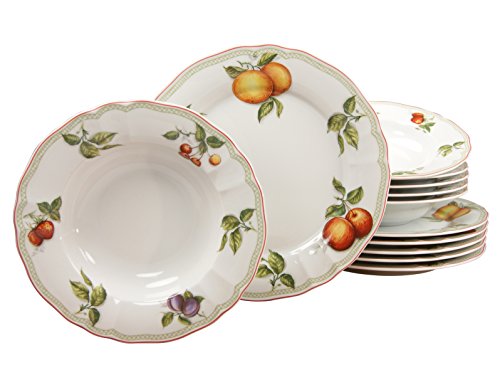 CreaTable 17031, Serie Flora Orchard, Geschirrset Tafelservice 12 teilig von Creatable