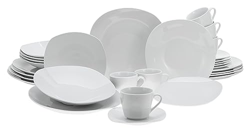 CreaTable, 18028, Serie Square Weiss, 30-teiliges Geschirrset für 6 Personen, Kombiservice aus Porzellan, spülmaschinen- und mikrowellengeeignet, Qualitätsproduktion CreaTable, 18028, Serie Square Weiss, 30-teiliges Geschirrset für 6 Personen, Kombiservice aus Porzellan, spülmaschinen- und mikrowellengeeignet, Qualitätsproduktion von Creatable