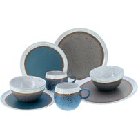 CreaTable Kombiservice "Geschirr-Set Fjord", (Set, 8 tlg., Kaffeeservice und Tafelservice im Set, für 2 Personen), Service, skandinavisches Design, 8 Teile für 2 Personen von Creatable