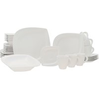 CreaTable Kombiservice "Geschirr-Set Melbourne", (Set, 30 tlg., Kaffeeservice und Tafelservice im Set, für 6 Personen), Service, elegante Blattform, 30 Teile, für 6 Personen von Creatable