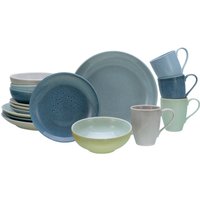 CreaTable Kombiservice "Geschirr-Set Reactive", (Set, 16 tlg., Kaffeeservice und Tafelservice im Set, für 4 Personen), Service, Jedes Stück ist ein Unikat, 16 Teile, für 4 Personen von Creatable