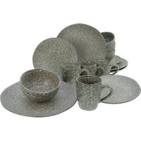 CreaTable Kombiservice "Geschirr-Set Granit", (Set, 16 tlg., Kaffeeservice und Tafelservice im Set, für 4 Personen) von Creatable