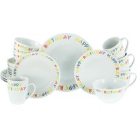 CreaTable Kombiservice "Happy Birthday, Kombi-Service 20-tlg.", (Set, 20 tlg.), Fröhliches buntes Geschirr, Für alle Geburtstagsfeierlichkeiten von Creatable