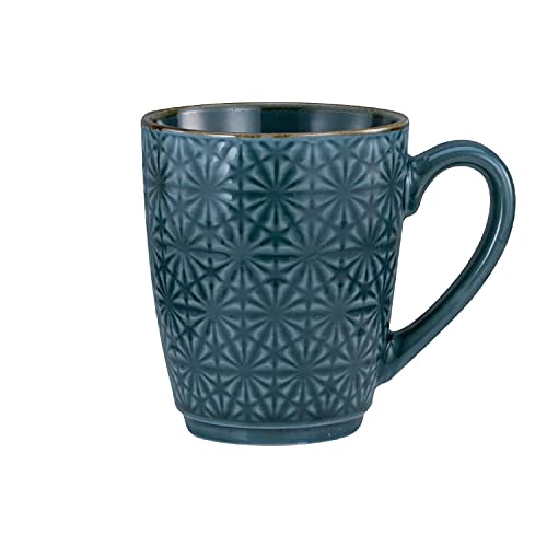 CreaTable Retro Kaffeebecher, Steinzeug, 300 ml, petrol von Creatable