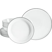 CreaTable Tafelservice "Chef Collection Black Line, Tafel-Service 12-tlg", (Set, 12 tlg.), Daily Use, Zeitlos von Creatable
