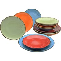 CreaTable Tafelservice "Geschirr-Set NATURE COLLECTION Mediterran", (Set, 12 tlg., Teller Set für 4 Personen) von Creatable