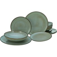 CreaTable Tafelservice "Geschirr-Set Stone Town", (Set, 12 tlg., Teller Set für 4 Personen), Service, organische Form, Handmade Charakter, 12 Teile, für 4 Personen von Creatable
