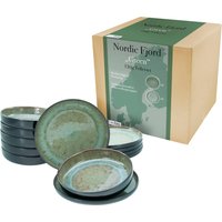 CreaTable Teller-Set "Nordic Fjord", (Set, 12 tlg.), Tafelservice, 6 Speiseteller Ø 26 cm, 6 Suppenteller Ø 22,5 cm von Creatable