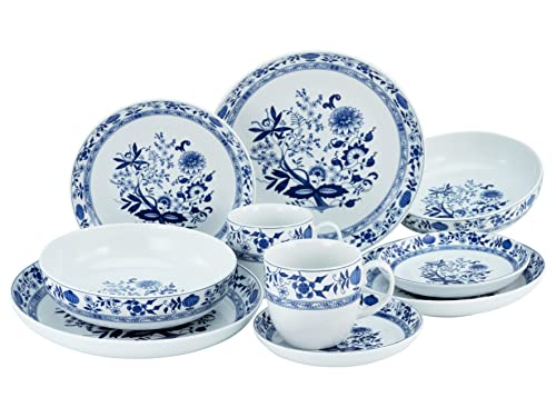 CreaTable, 15403, Serie Allround - ZWIEBELMUSTER, 10-teiliges Geschirrset, Kombiservice aus Porzellan, spülmaschinen- und mikrowellengeeignet, Made in Europe von Creatable