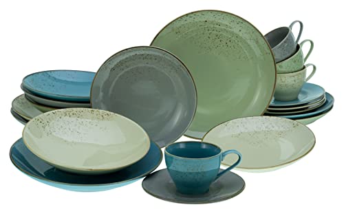 CreaTable, 19924, Serie Nature Collection, 20-teiliges Geschirrset, Kombiservice aus Steinzeug, spülmaschinen- und mikrowellengeeignet, Qualitätsproduktion von Creatable