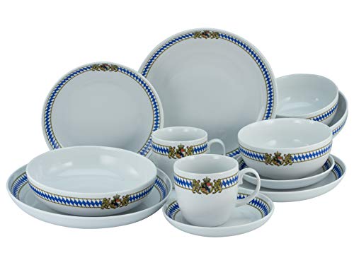 CreaTable, 22903, Serie Allround - LOVE BAVARIA, 10-teiliges Geschirrset, Kombiservice aus Porzellan, spülmaschinen- und mikrowellengeeignet, Made in Europe von Creatable