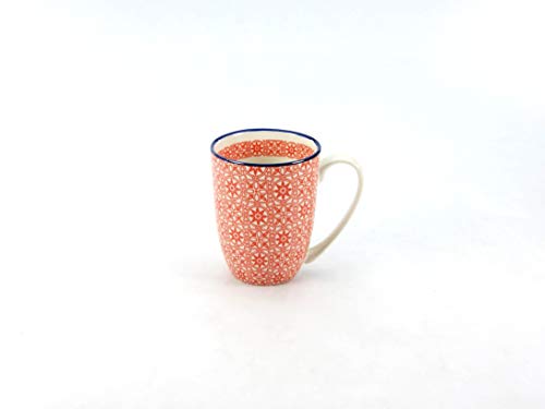 Creatable Mediterran Kaffeebecher/Henkelbecher/Tasse aus Steingut Rot spülmaschinenfest 300 ml von Creatable