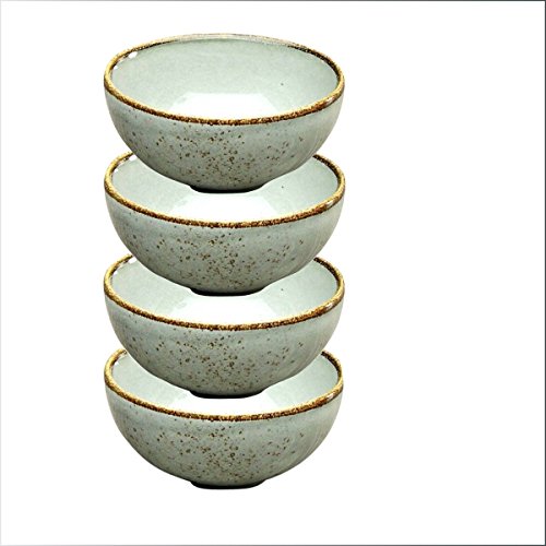 Dipschale 4er Set |Schälchen | Dessertschale NATURE COLLECTION | Steinzeug | Grau - STONE | Ø 11,5 cm von Creatable