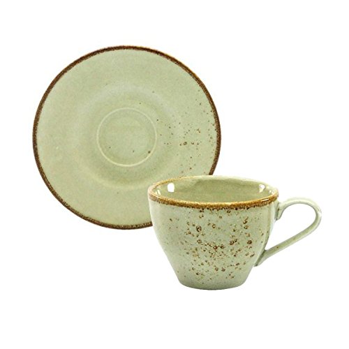 Kaffeetasse Teetasse Cappuccinotasse + Untertasse NATURE COLLECTION | Steinzeug | Earth - Beige | 200 ml von Creatable