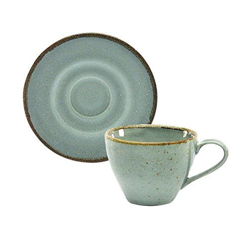 Kaffeetasse Teetasse Cappuccinotasse + Untertasse NATURE COLLECTION | Steinzeug | Stone - Grau | 200 ml von Creatable