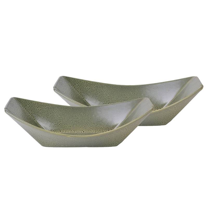 home24 Servierschale Boat 24 x 14cm Grün/Grün von home24