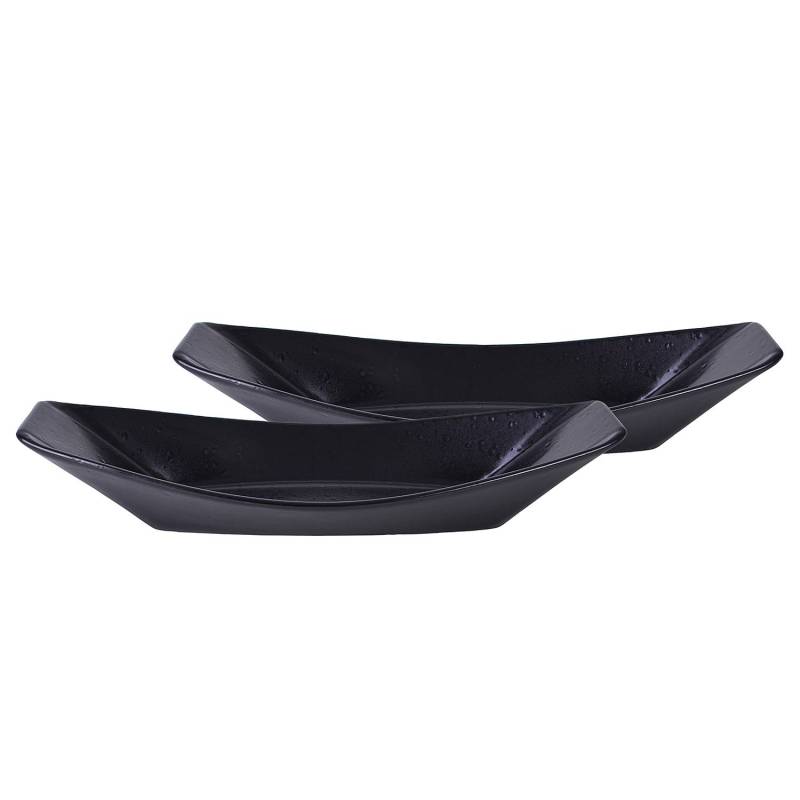 home24 Servierschale Boat 31 x 12cm Schwarz/Schwarz von home24
