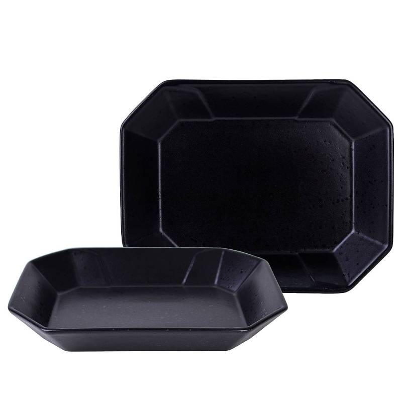 home24 Servierschale Box 22 x 4 x 17cm Schwarz/Schwarz von home24