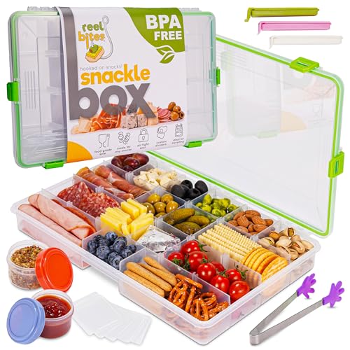 Create-ables Reel Bites BPA-freie große Snackbox Behälter für Reisen – Snacklebox Behälter für Snacks – Snack Tackle Box für Snacks – Snack-Tablett mit Deckel – wasserdicht, spülmaschinenfest von Create-ables