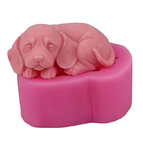 3D Silikonform Hund Form 3D Hundeform Tier Backformen für Fondant Kuchen Verwendet für Weiche SüßIgkeiten-Ton-Harz, Die Küche Cupcake-Dekoration Silikon-Eiswürfelform Herstellt (Pink) von Create beauty0
