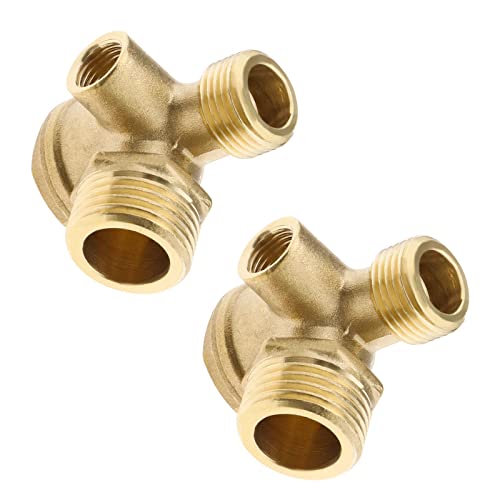 Create idea 2 Stücke Luftkompressor Rückschlagventil 3-Wege Messing Rückschlagventil Werkzeug für Schlauchverbindung Luftdruckbehälter Innengewinde 10 mm von Create idea