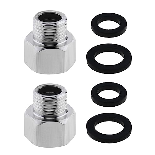 Create idea 2PCS Reduzierstück Doppelnippel 3/4 Zoll Innengewinde auf 1/2 Zoll Außengewinde Wasserhahn Adapter Rohrverschraubung Verbinder mit Dichtungsringen Edelstahl von Create idea
