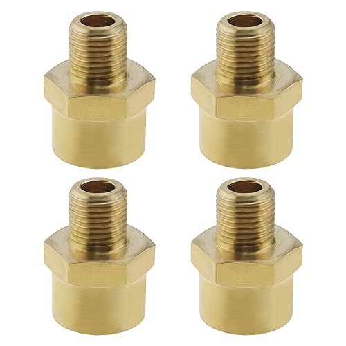 Create idea 4 Stück 1/8 Zoll Stecker auf 1/4 Zoll BSP Buchse Messing Adapter Rohrverschraubungsadapter Messing Gewinde Konverter Zubehör für Industrielle Anwendungen von Create idea