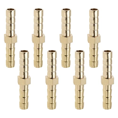 Create idea 8 Stück 6mm Messing Schlauchverbinder Gerader Stecker Koppler Spleißer Anschluss für Luftleitung Wasserleitung Kraftstoffleitung Ölleitung Zubehör von Create idea