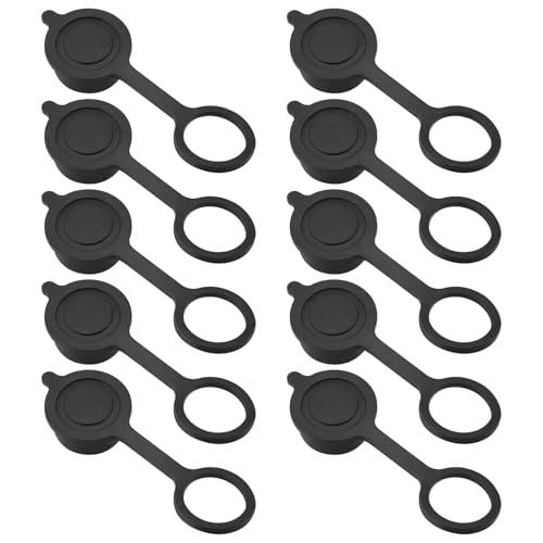 Create idea 10 STÜCKE GX12 Luftfahrt-Steckerabdeckung Kompatibel mit Luftfahrt-Steckerbuchsen Gummikappe Rundstecker Schutzhülle Schwarz von Create idea
