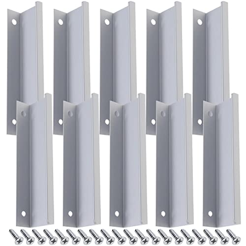 Create idea 10 Stück 120 mm Rückseite Montage Finger Edge Pull Hidden Aluminium Pull Griffe mit Schrauben für Zuhause Küche Tür Schublade Schrank 96 mm Lochabstand Silber von Create idea