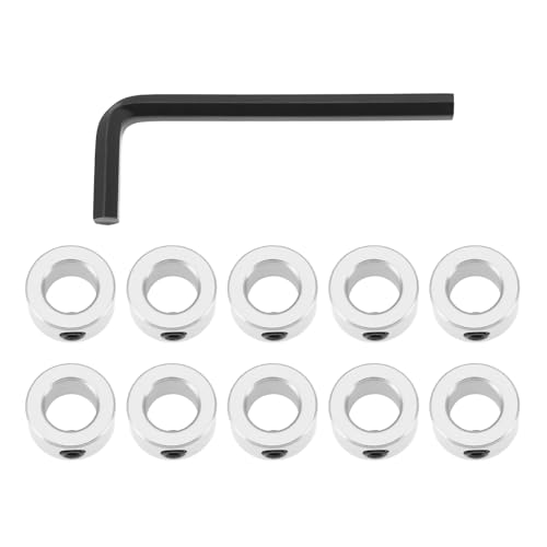 Create idea 10 Stück 8mm Wellensicherungsringe T5 Leitspindel Sicherungsringe 3D Drucker Edelstahl Schraubenbefestigungsring mit Sechskantschlüssel Silber von Create idea