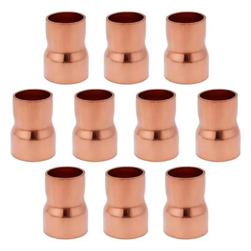 Create idea 10 Stück Kupfer-Reduzierstück Lötverbindung 15 Mm auf 12,7 Mm für Sanitär-Reduzierstück Gerader Anschluss Druckverschraubung Rohrverbinder Adapter von Create idea