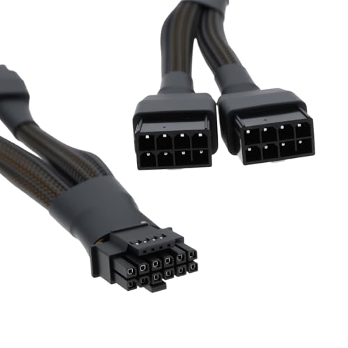 Create idea 16-poliges (12+4-polig) auf 2 x 8-poliges Netzadapterkabel, 12 cm, 16 AWG, kompatibel mit Nvidia RTX 4080 4090 von Create idea