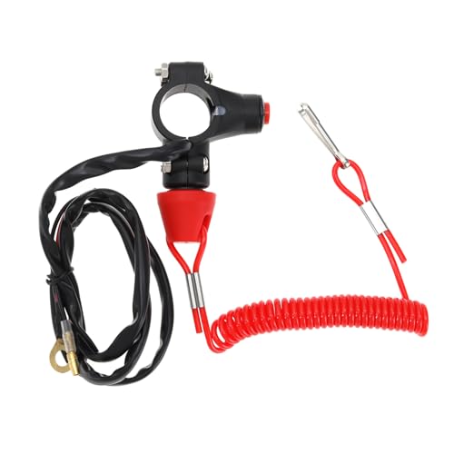 Create idea 2-Draht Universal Kill Switch Button Lanyard Trennschalter Kompatibel mit Pocket Bikes Mini Offroad Bikes, Rot von Create idea